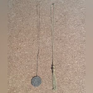 Two long hanging necklaces EUC
